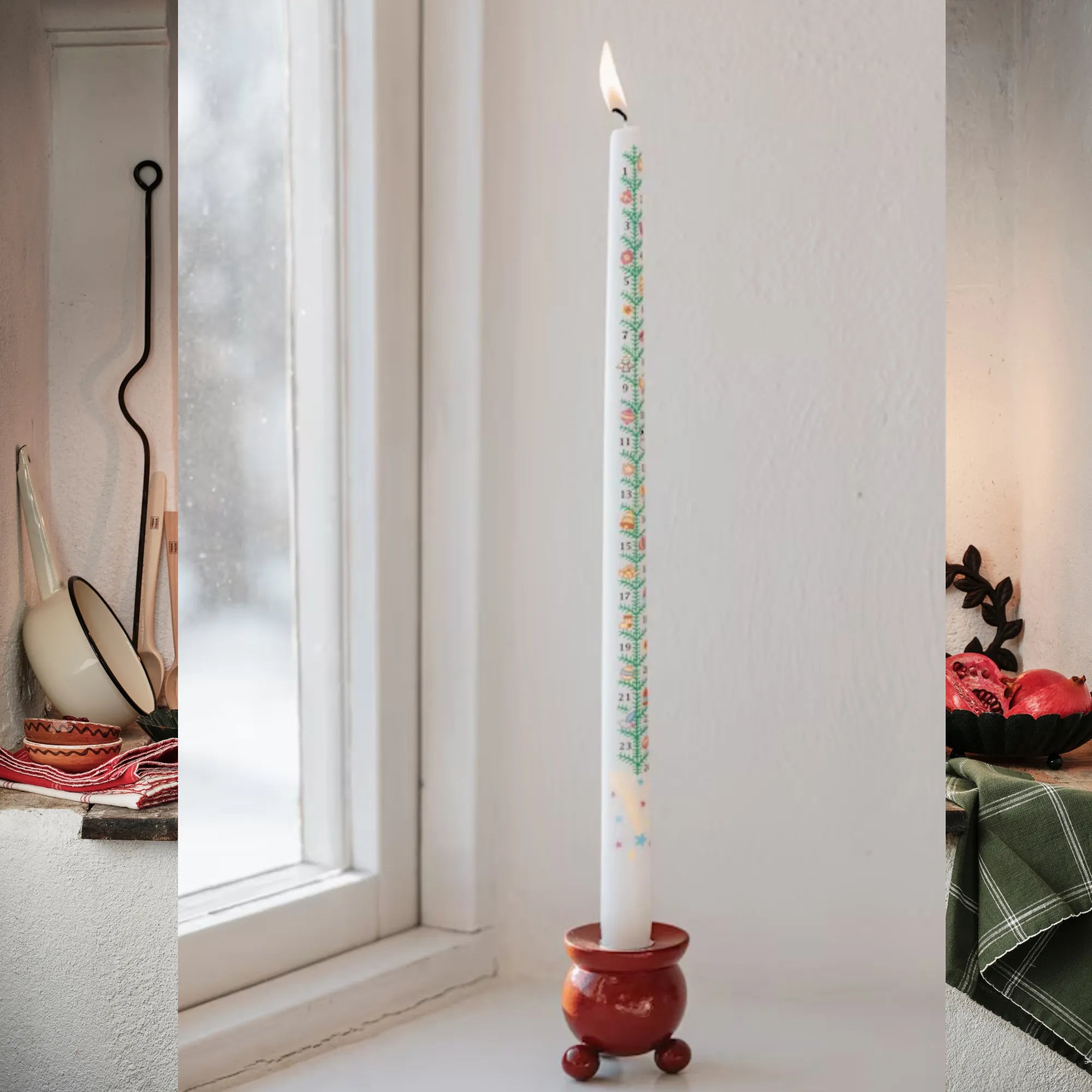 Strömshaga roter Kugelleuchter Kerzenhalter Weihnachten