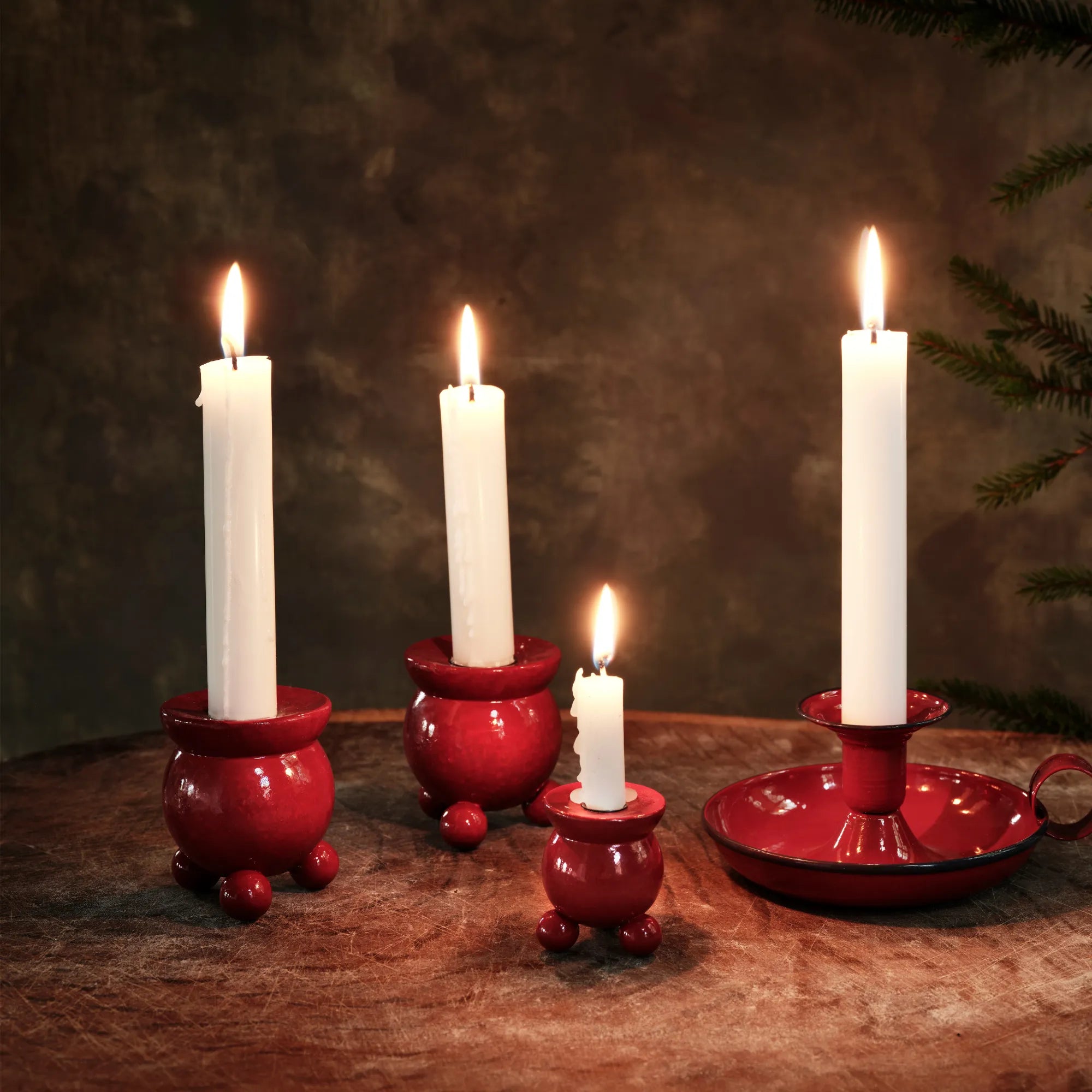 Strömshaga roter Kugelleuchter Kerzenhalter Weihnachten