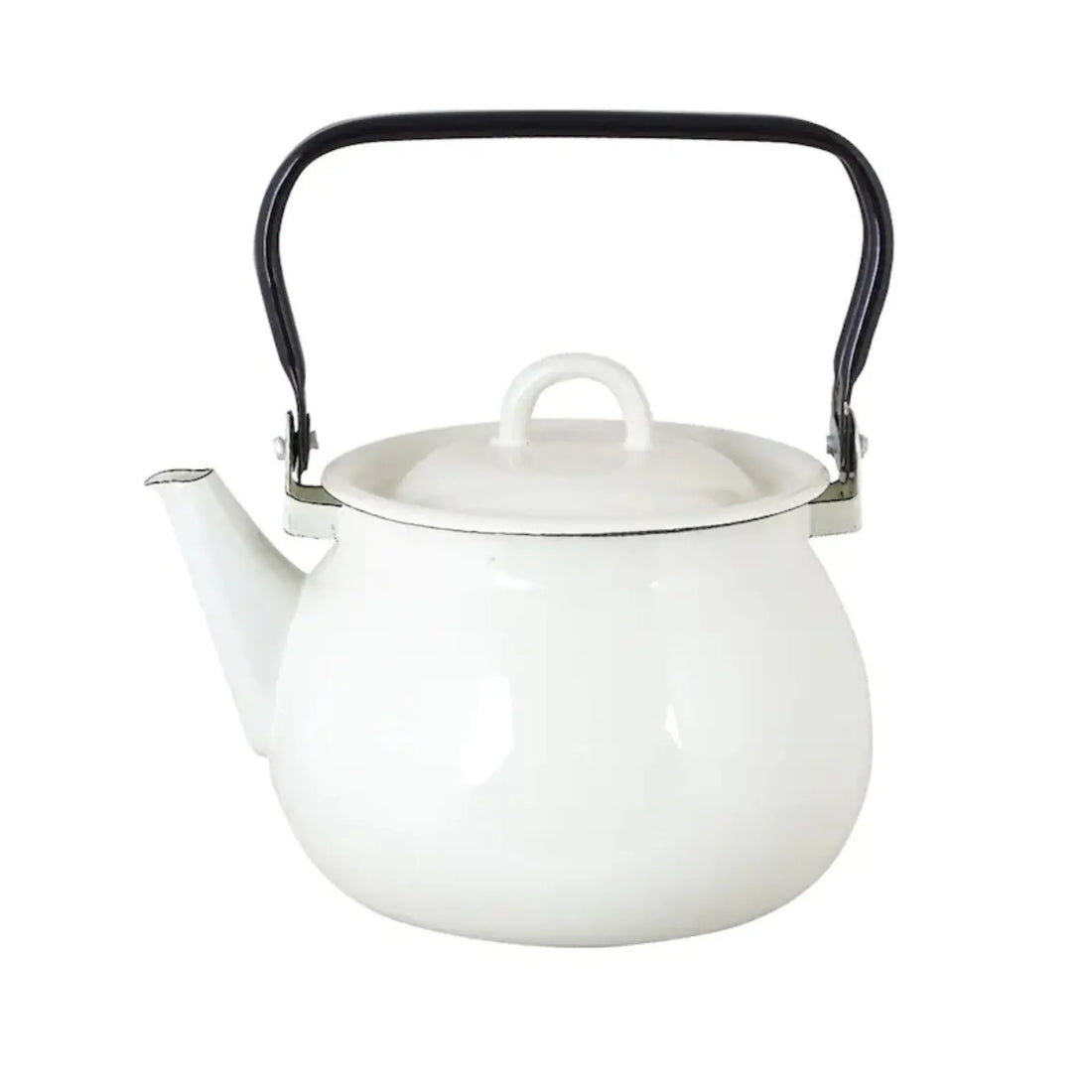 Strömshaga nostalgischer Teekessel Kanne &quot;Emil`s&quot; weiß Emaille 2,5 Liter