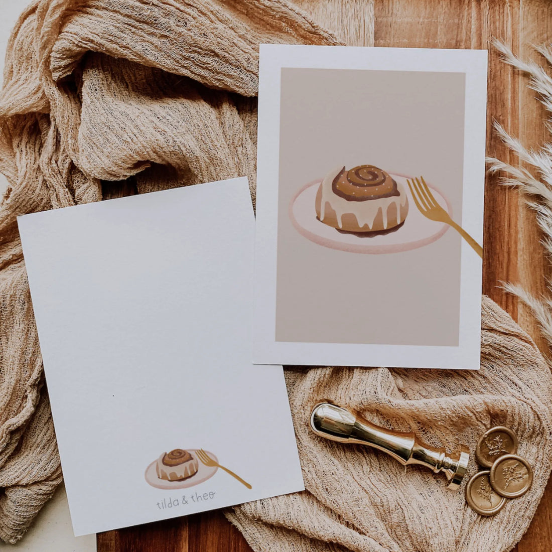 tilda und theo postkarte Zimtschnecke anna undole