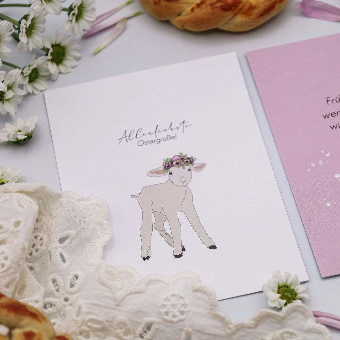 Verblühmeinnicht Postkarte "Allerliebste Ostergrüße"