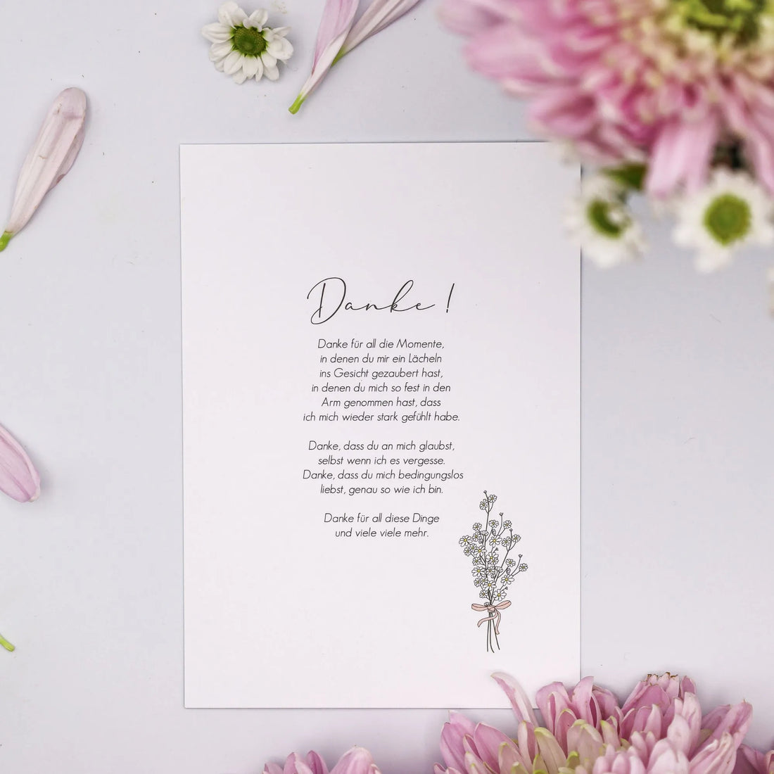 Verblühmeinnicht Postkarte "Danke"