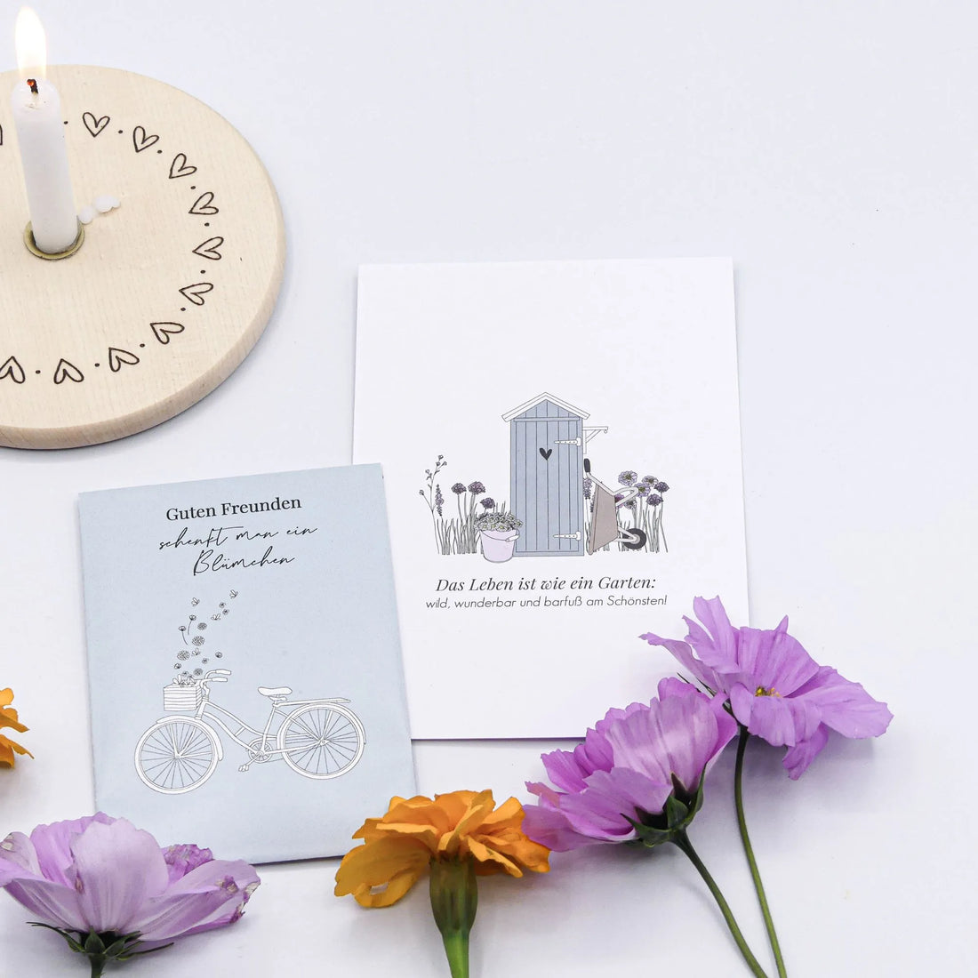 verblühmeinnicht postkarte das leben ist wie ein garten annaundoleshop