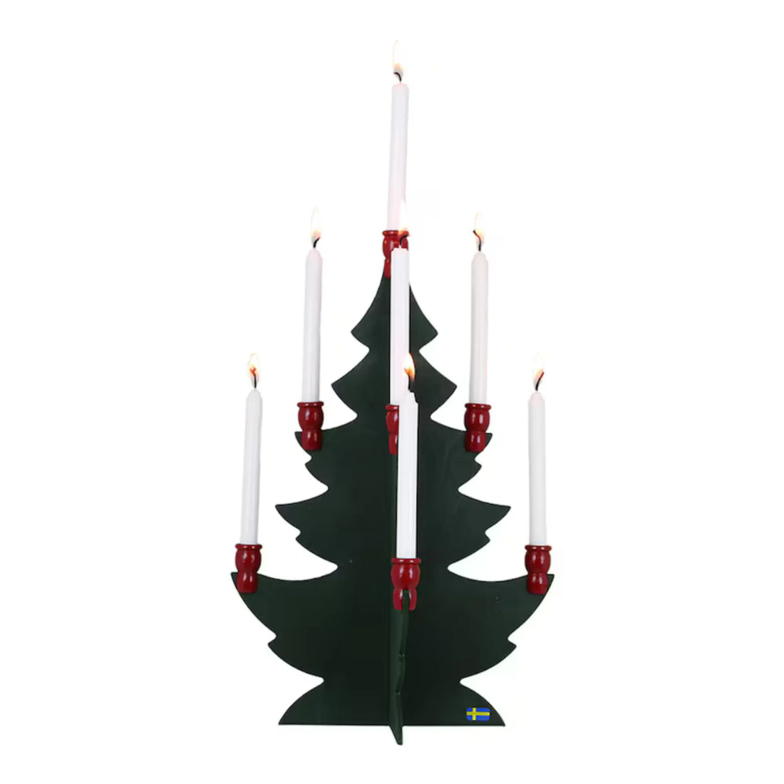 Schwedischer Weihnachtsbaum mit 9 Kerzenhaltern aus Holz