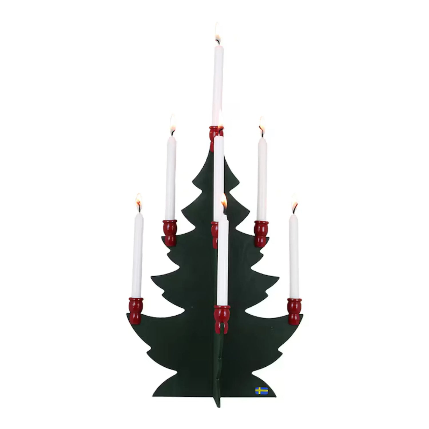 Schwedischer Weihnachtsbaum mit 9 Kerzenhaltern aus Holz
